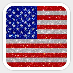 American Flag Glitter Sticker Sticker